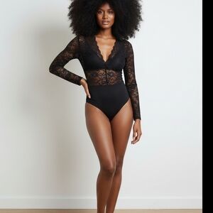 Chic Black Lace Bodysuit
